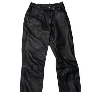 Vintage Black Leather Biker Pants by Lookwell